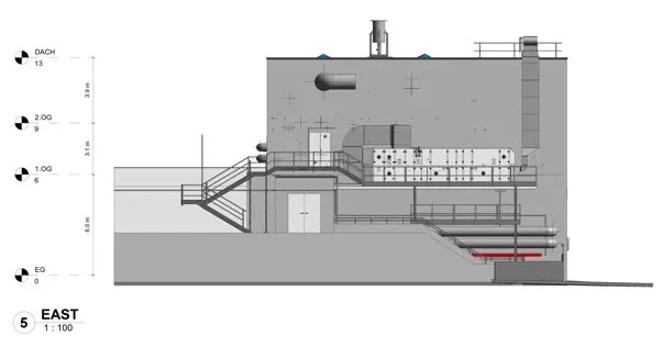 Ansicht Ost &ndash; Fassadenansicht
