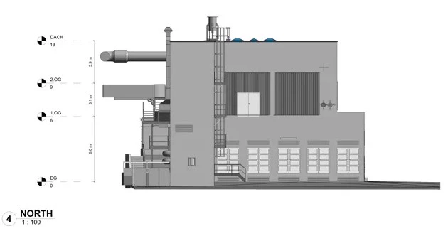 Ansicht Nord &ndash; Fassadenansicht