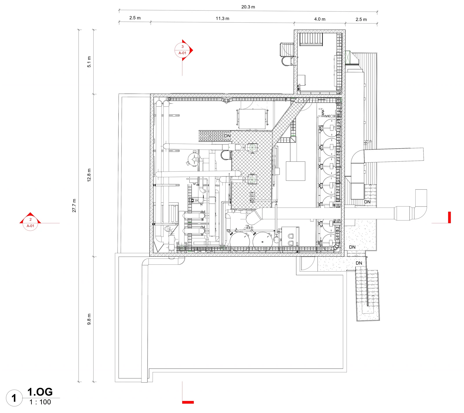 SALK Energiezentrale &ndash; Grundriss 1.OG